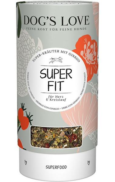 DOG'S LOVE Super Fit - zioła dla psa z miłorzębem japońskim wspomagające pracę serca i układu krążenia (110 g)