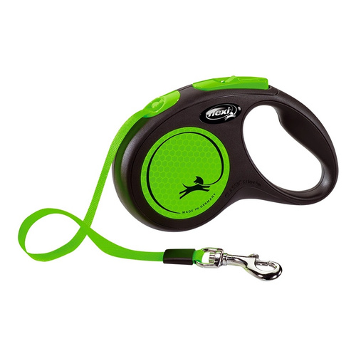 FLEXI Smycz automatyczna dla psa New Neon S taśma 5 m kol. zielony