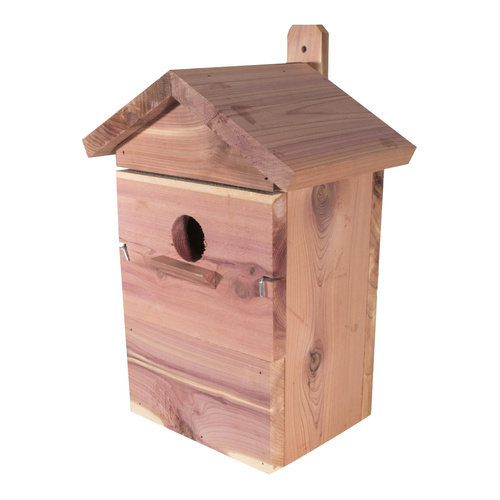 Lęgówka dla ptaków, z drewna cedrowego, 2szt wymiennych frontów w zestawie, 21x15, 5x32cm