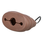 Trixie Poop emoji pojemnik na woreczki na odchody dla psa brązowy 8 x 5 cm z 1 workiem 15 torebek