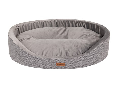 amiplay Legowisko owalne Siena XXL 86x76x17,5cm Szary