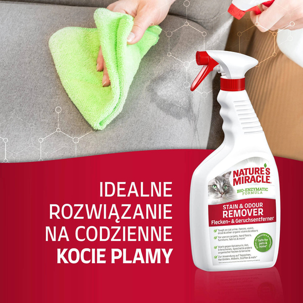 Natures Miracle REMOVER płyn do usuwania codziennych plam kot (melon) 946ml