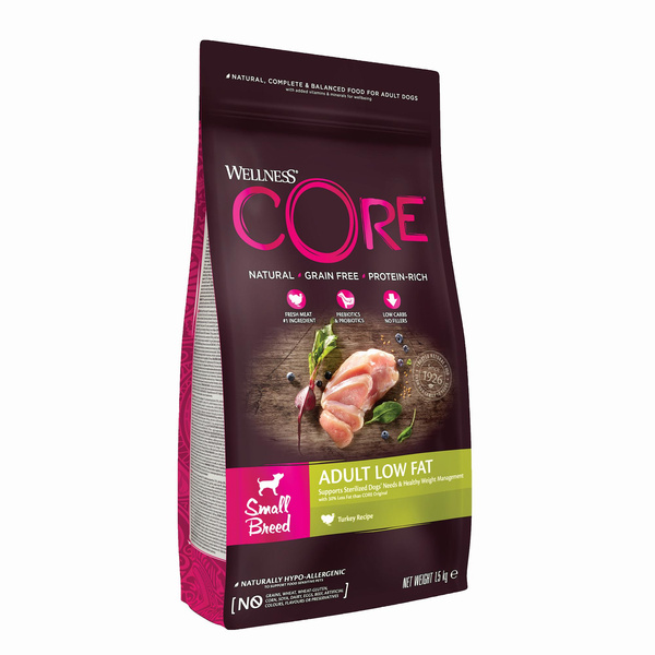 Wellness Core Small Breed Low Fat karma sucha dla dorosłych psów małych ras indyk 1,5kg