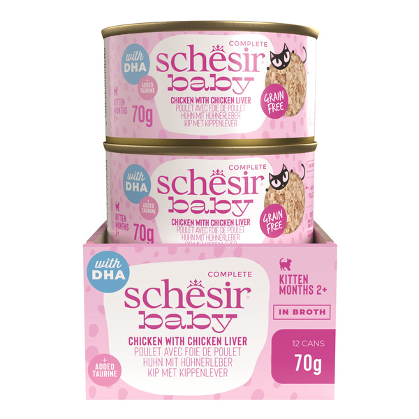 Schesir Baby karma mokra dla kociąt kurczak z wątróbką 70 g