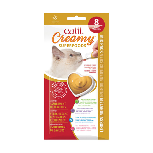 CatIt Creamy Superfood Multipack, mix smaków, 8x10g