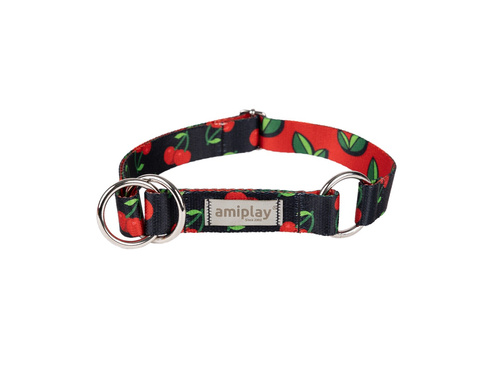 amiplay Obroża półzaciskowa BeHappy L 32-50cmx2,5cm Cherry