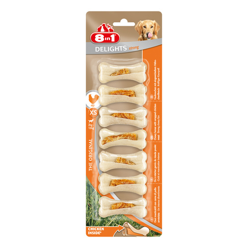 8in1 Przysmak dla psa kości twardsze Delights Strong XS 7 szt.