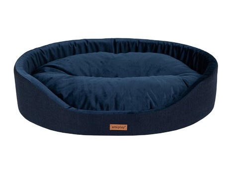 amiplay Legowisko owalne Siena M 52x44x14cm Granatowy