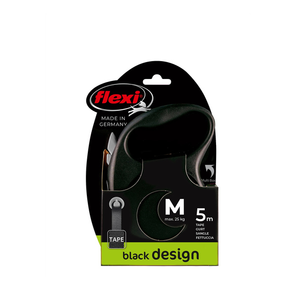 FLEXI Smycz automatyczna dla psa Black Design M taśma 5 m kol. czarny