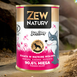 Mokra Karma Dla Szczeniat Bogata w Wątrobę Wołową Puszka 400g Zew Natury