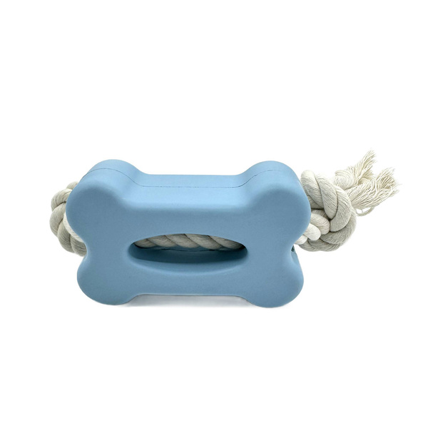 Mr. Pretzel Gryzak gumowy Kość ze sznurem dla psa 10 cm