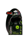 FLEXI Smycz automatyczna Black Design S taśma 5m/ 15kg czarny