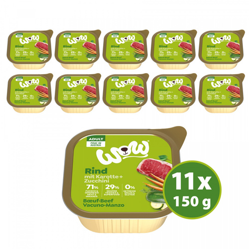 WOW Rind - wołowina z marchewką i cukinią (11 szt. x 150g)