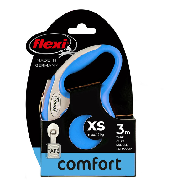 FLEXI Smycz automatyczna dla psa New Comfort XS taśma 3 m kol. niebieski