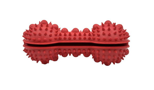 Mr. Pretzel Zabawka hantel gumowy na przysmaki z kolcami twardy dla psa 15cm