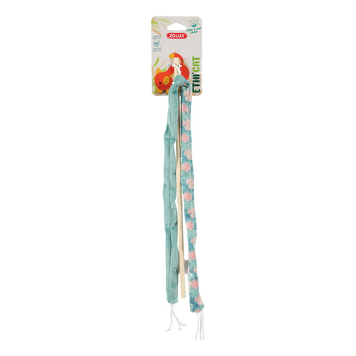 ZOLUX Zabawka dla kota wędka ze wstążką, liście ETHICAT 45 cm