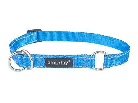 amiplay Obroża półzaciskowa Reflective XL 40-60x2,5cm Niebieski