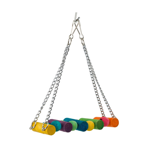 Panama Pet Huśtawka, dla ptaków, wisząca, drewniana, 27 x 8 x 19 cm, na metalowym łańcuszku