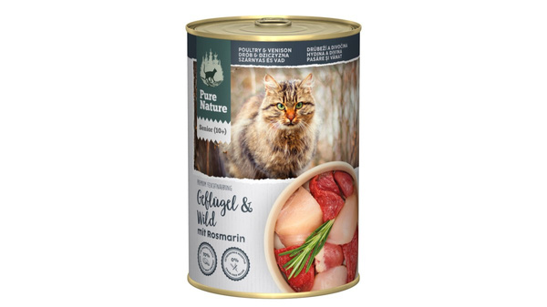 PURE NATURE CAT Senior Geflügel Wild - drób z dziczyzną i rozmarynem dla kota seniora (400g)