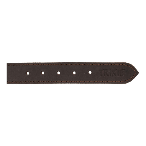 Trixie Obroża Rustic z grubej skóry, L-XL: 57-66 cm/30 mm, ciemnobrązowa