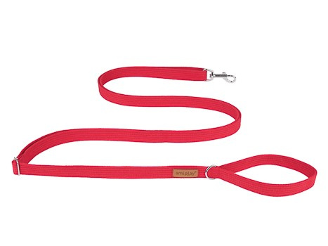 amiplay Smycz regulowana Easy FixCotton L 160-300x2,5cm Czerwony