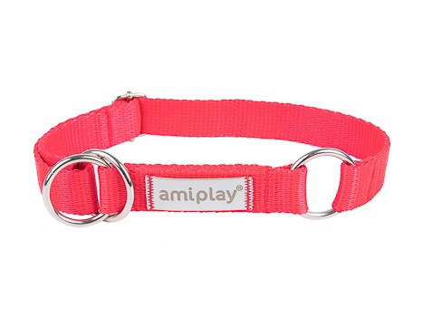 amiplay Obroża SAMBA półzaciskowa XL 40-60x2,5cm Czerwony