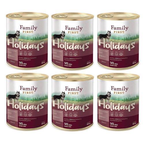 Family First Dziczyzna gęś jabłko adult 6 x 800g