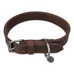 Trixie Obroża Rustic z grubej skóry, M: 37-44 cm/25 mm, ciemnobrązowa