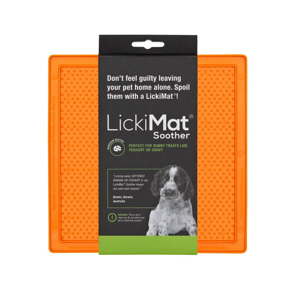 Mata LickiMat SOOTHER dla psów pomarańczowa