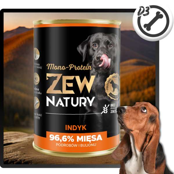 Mokra Karma Dla Psa Indyk Puszka 800g Zew Natury MONO-PROTEIN