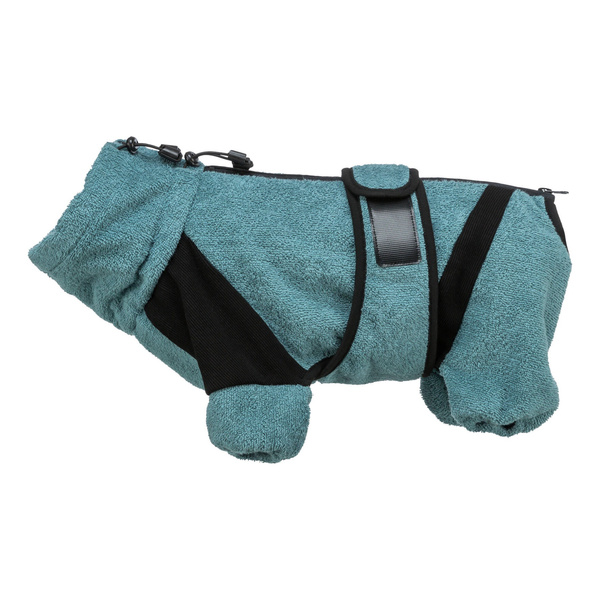 Trixie Szlafrok, dla psa, tkanina frotte, petrol, M-L: 54 cm, na rzepy