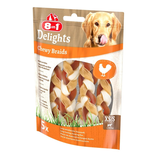 Przysmak 8in1 Delights pleciony sznur Chewy Braids dla psa XS/S 75g