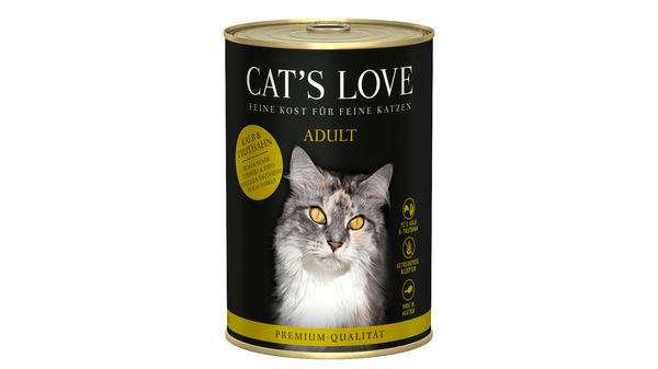 CAT'S LOVE Mix Kalb & Truhahn - cielęcina i indyk z olejem lnianym i kocimiętką (400g)