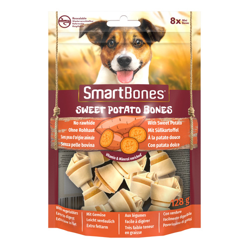 SMART BONES Przysmak dla psa kości o smaku słodkich ziemniaków Mini 8 szt.