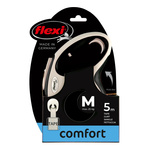 FLEXI Smycz automatyczna dla psa New Comfort M taśma 5 m kol. czarny