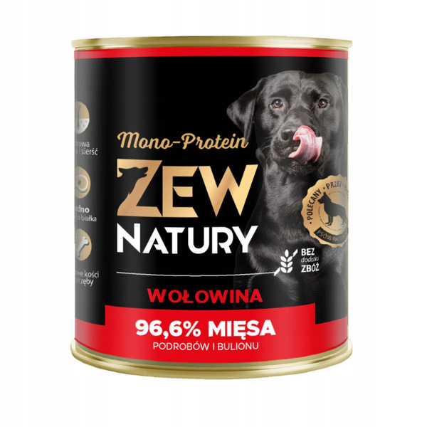 Mokra Karma Dla Psa Wołowina Puszka 800g Zew Natury MONO-PROTEIN