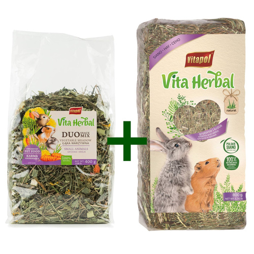 Vita Herbal Duo Snack Łąka warzywna 400g + siano