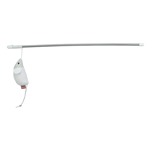 Trixie Wędka z myszką zabawka dla kota plastik/plusz 46 cm z kocimiętką