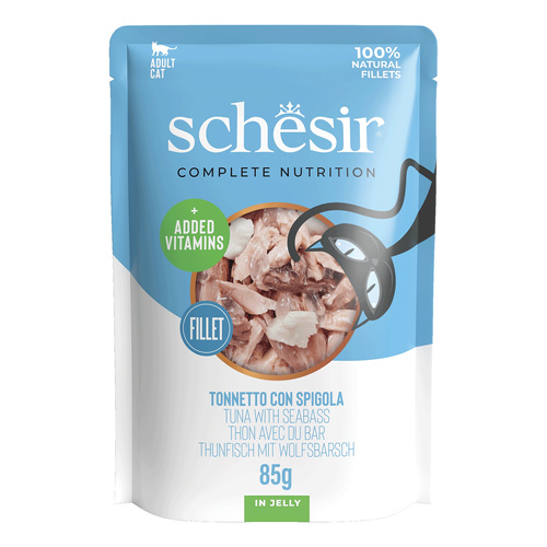 Schesir C&B karma mokra dla kotów tuńczyk z okoniem morski w galarecie 85 g