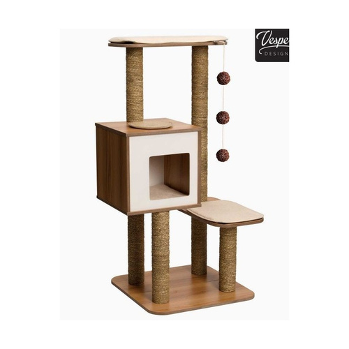 CatIt Drapak  Vesper V-High base, orzech włoski,  56 x 56 x 121.5 cm