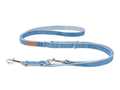 amiplay Smycz regulowana 6in1 Denim M 100-200x1,5cm Niebieski