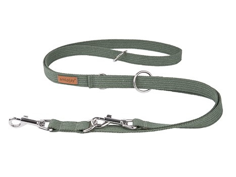 amiplay Smycz regulowana 6in1 Cotton L 100-200x2,5cm Khaki
