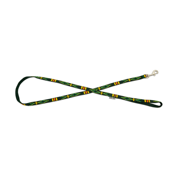 Barry King Smycz dla psa, zielona, wzór etniczny, taśma polipropylenowa, 16mm/120cm