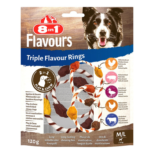 8in1 Przysmak FLAVOURS Triple Flavour Rings M/L