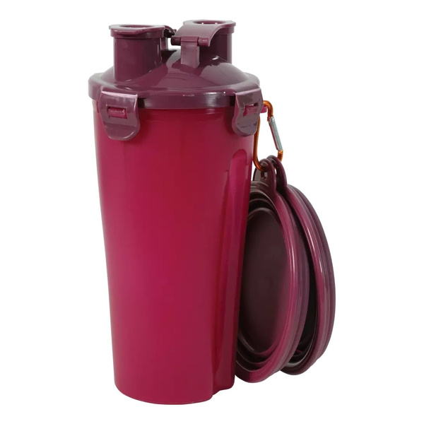 ZOLUX Bidon 2w1 dla psa BIVOUAK 2x350 ml czerwony