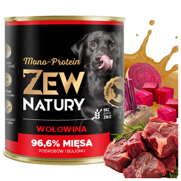 Mokra Karma Dla Psa Wołowina Puszka 800g Zew Natury MONO-PROTEIN