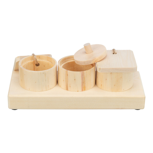 Trixie Snack cups zabawka edukacyjna dla gryzoni drewno 15x4,5x6cm