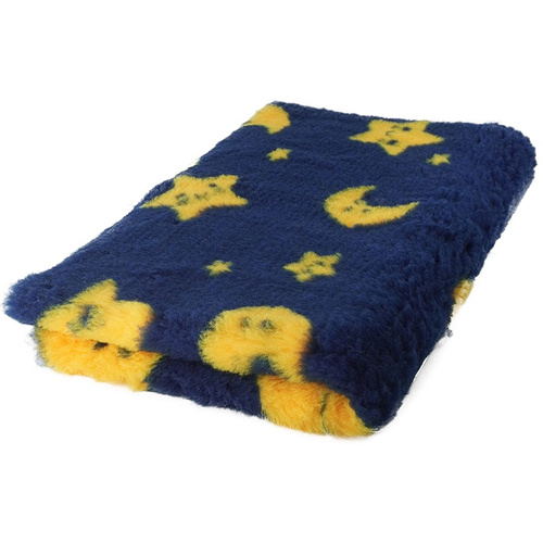Legowisko antypoślizgowe DRY BED 28mm granatowe w księżyce i gwiazdy BUBA A228 - 200x150cm