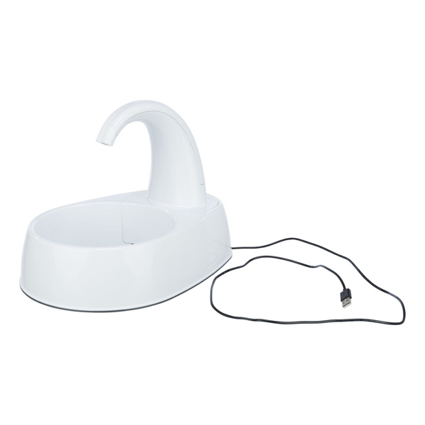 Trixie Curved Stream, poidło automatyczne, dla kota, białe, plastik, 2,5 l/25 × 24,5 × 35 cm