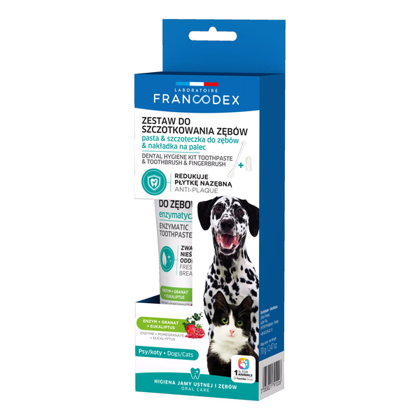 FRANCODEX PL Zestaw szczoteczka i pasta enzymatyczna do czyszczenia zębów